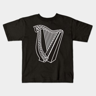 Harp Icon on Black Kids T-Shirt
